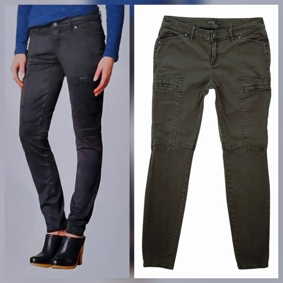 Prana Pants - Prana Louisa Skinny Cargo Pant Organic Cotton Rich Olive Green Size 8